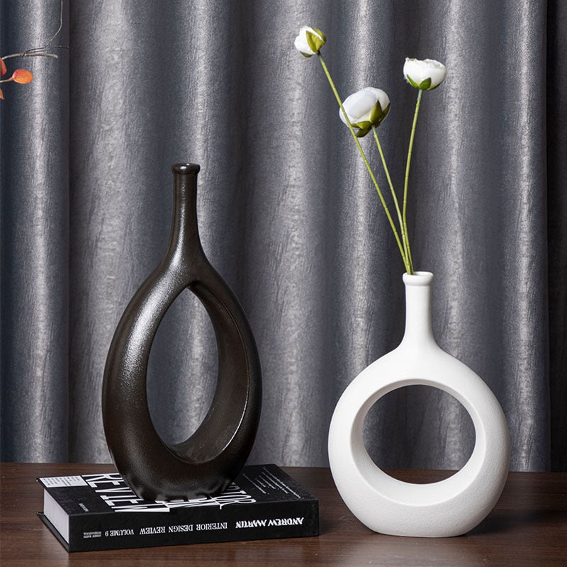 Vase hydroponique en céramique de luxe léger de style nordique