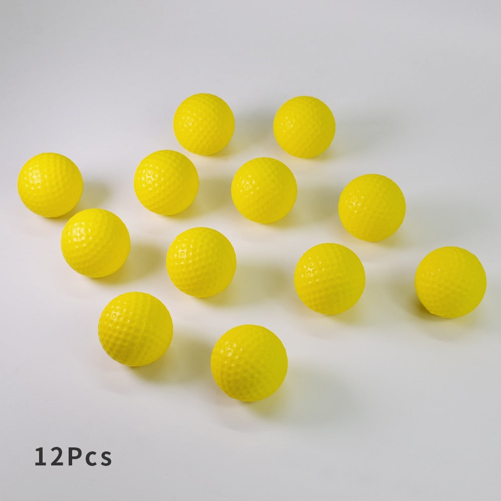 12Pcs Foam Practice Golf Balls Yellow Green Orange Golf Training Balls Outdoor Indoor Putting Green Target Backyard Swing Game - Korvel