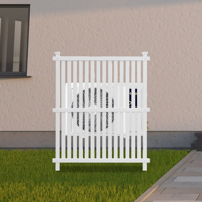 Privacy Screen Panels Kit Air Conditioner Trash Can Enclosure Vinyl white color - Korvel
