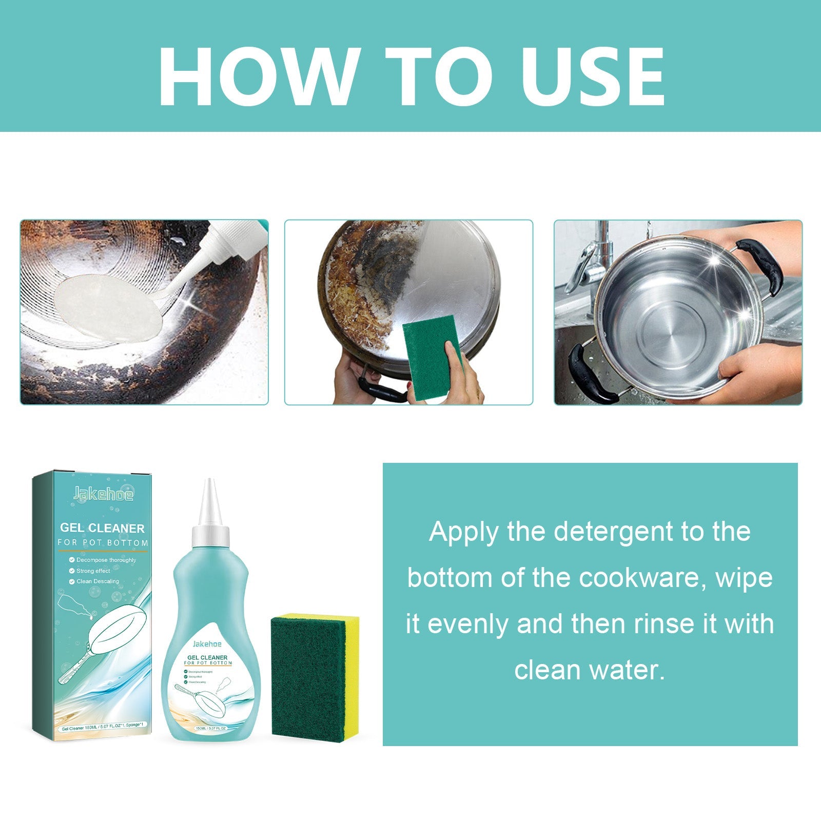 Gel Cleaner For Pot Bottom, Kitchen Cooktop With Cleaning Oil Stains And Rust Remover - Korvel