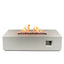 52 Inch Outdoor Concrete Propane gas rectangle Fire Pit table in Antique white color - Korvel