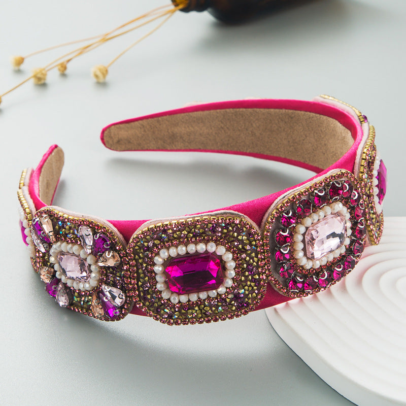 Hair Hoop Fashion New Bright Crystal Baroque Hair Band Hair Cave High Quality Small Fragrance Head Hoop Hair Accessories - Korvel