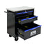 4 DRAWERS MULTIFUNCTIONAL TOOL CART WITH WHEELS-BLACK - Korvel