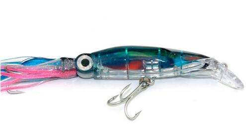 LEO Lifelike Big Octopus Squid Jig Fishing Lure 14cm/40g Hard Plastic Artificial Bait - Korvel