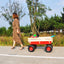 Outdoor Wagon All Terrain Pulling w/Wood Railing Air Tires Children Kid Garden（Red） - Korvel