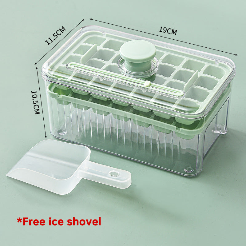 Press Type Ice Cube Ice Box Refrigerator Ice Cube Artifact Silicone Mold With Cover Household Sealed Food Grade Ice Maker - Korvel