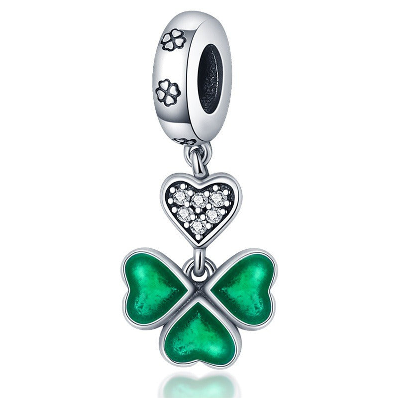 U-shaped Horseshoe Clover Wishing Tree Pendant Copper Silver Plated DIY Jewelry - Korvel