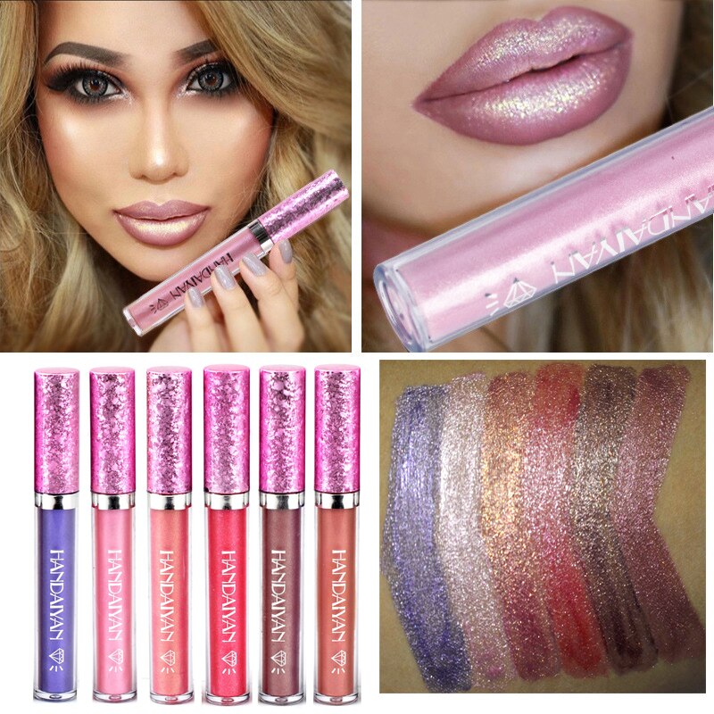 Makeup Diamond Shine Metallic Lipstick Charming Long Lasting Tattoo Liquid Glitter Powder Lipgloss Cosmetics - Korvel