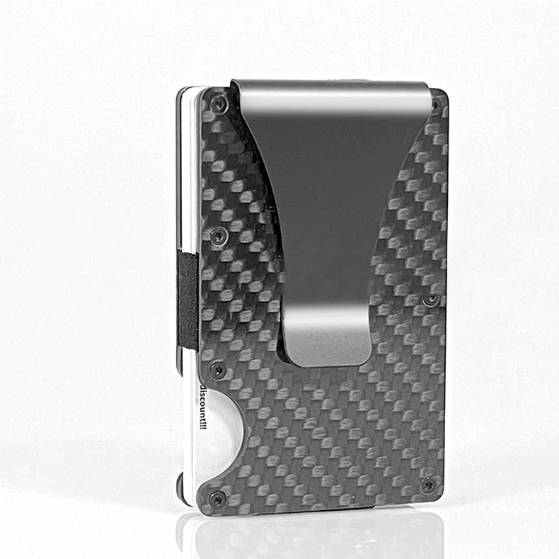Men Card Holder Slim Carbon Fiber Credit Card Holder Metal Wallet Anti Scan Function Hold Card Coins Cash - Korvel