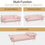 Sofá Futón Convertible de Terciopelo Rosa de 70 Pulgadas
