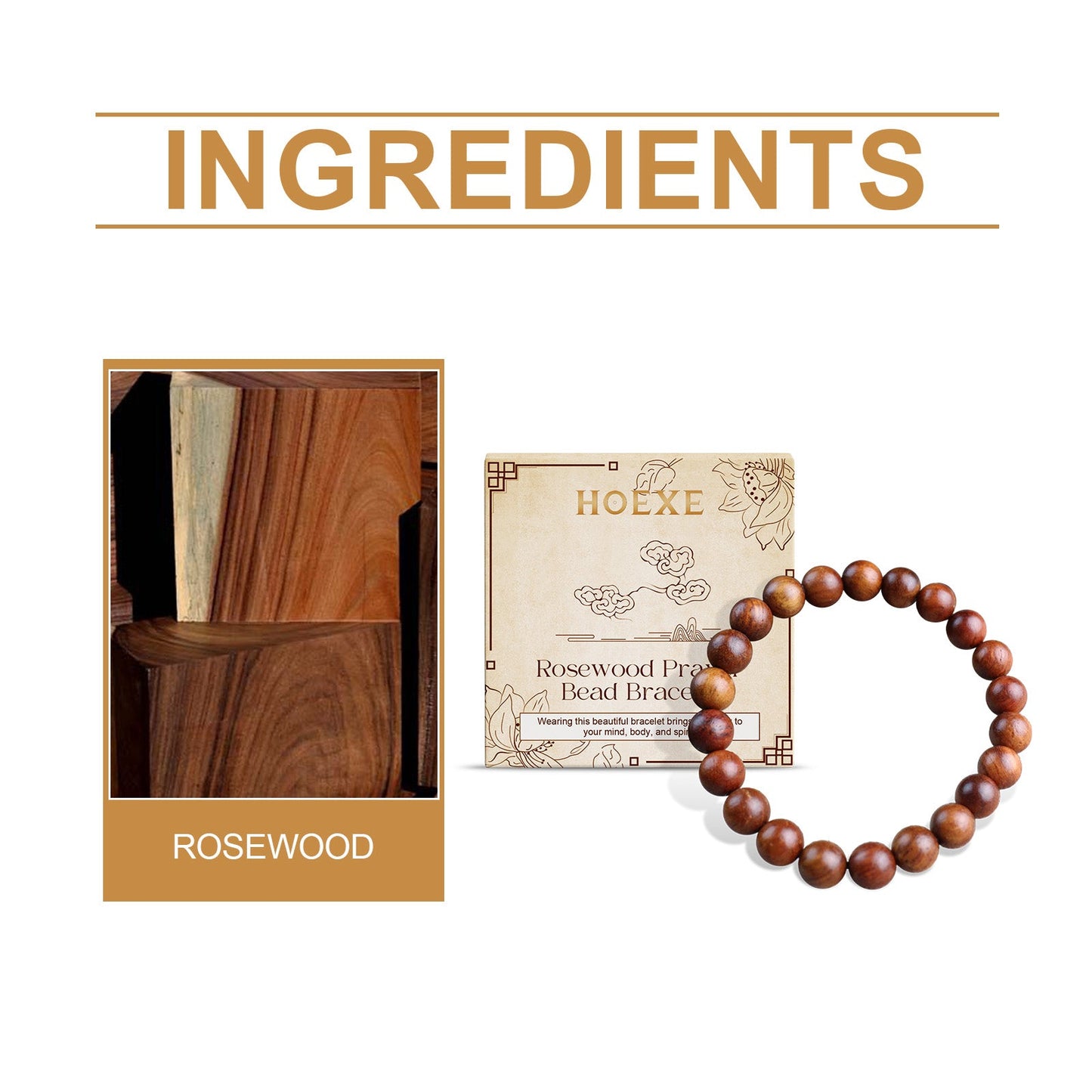 Rosewood Bracelet Unisex Everyday Decor With Rosewood Bracelet Beaded - Korvel