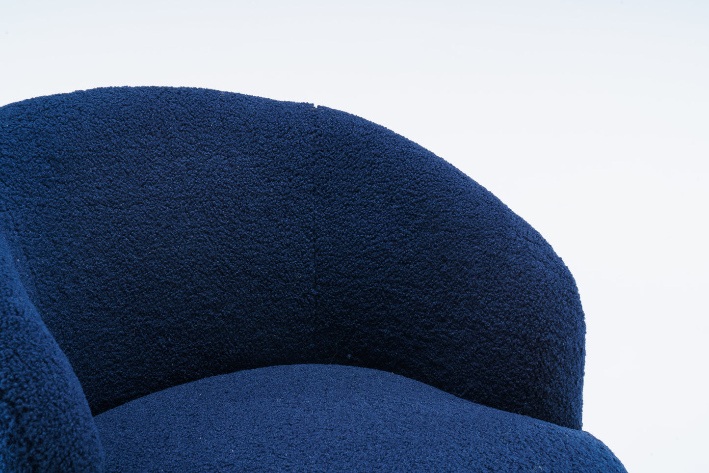 Teddy Fabric Swivel Accent Armchair - Dark Blue