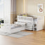 Cama loft twin en forma de L que ahorra espacio con 7 cajones - Blanca