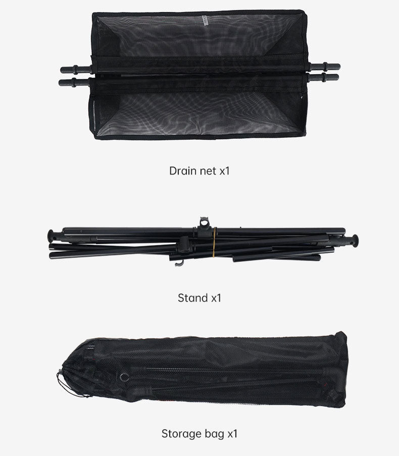 Outdoor camping folding shelf camping car drying rack drying net drying rack storage rack - Korvel