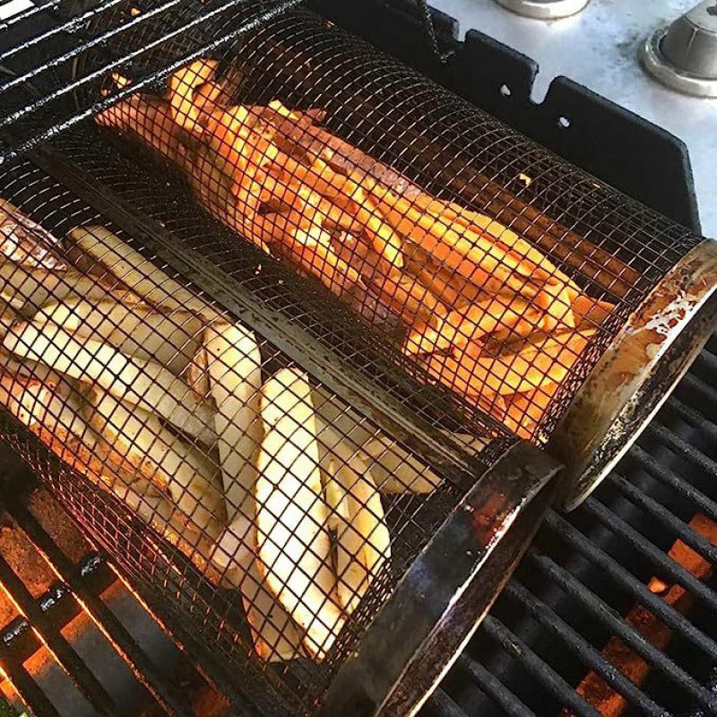 Panier de Gril Roulant Premium pour BBQ en Plein Air