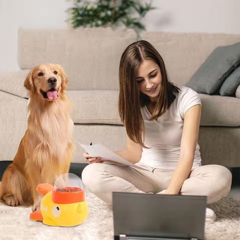 Intelligent Cartoon Dog Automatic Feeder: Large Capacity, Anti - slip, Doubles as Toy & Feeding Utensil - Korvel