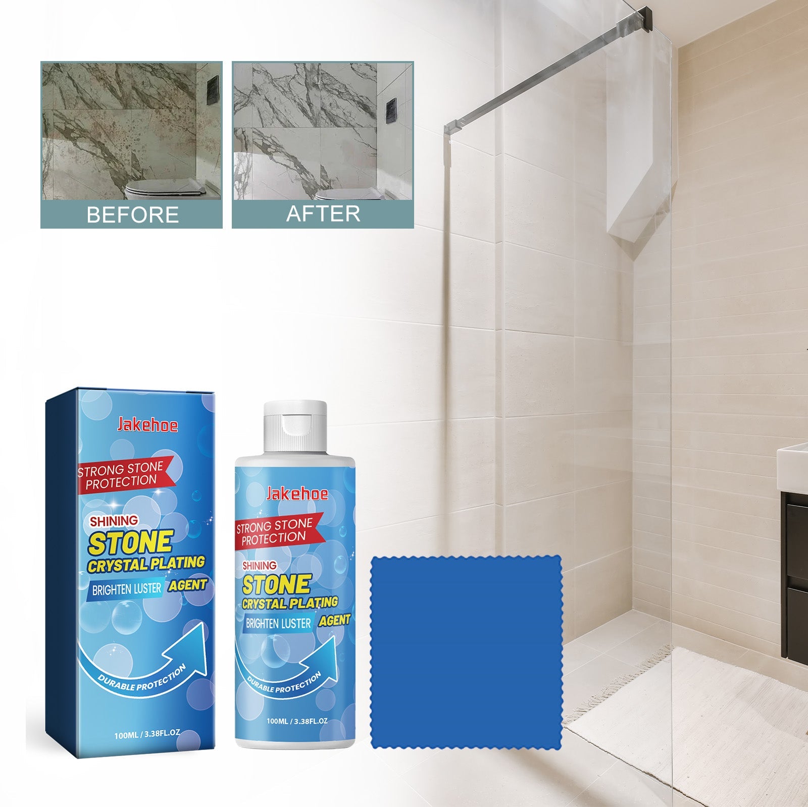 Stone Crystal Plating, Bathroom Floor Tile Clean Refresh Stone Polished Decontamination Clean - Korvel