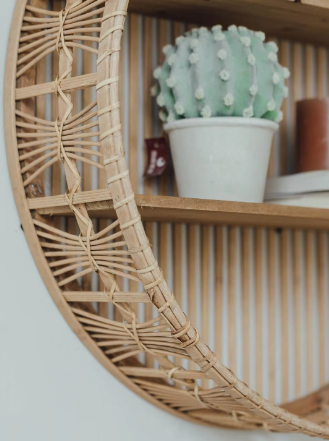 Weaving layer shelf storage rack background wall storage display shelf Bohemian style storage rack - Korvel
