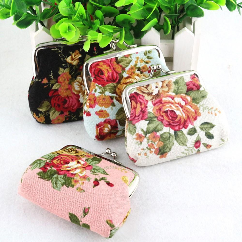 Women Coin Purse Cute Wallet Lady Retro Vintage Flower Small Wallet Hasp Purse Kawaii Bag Clutch Bag Monedero - Korvel