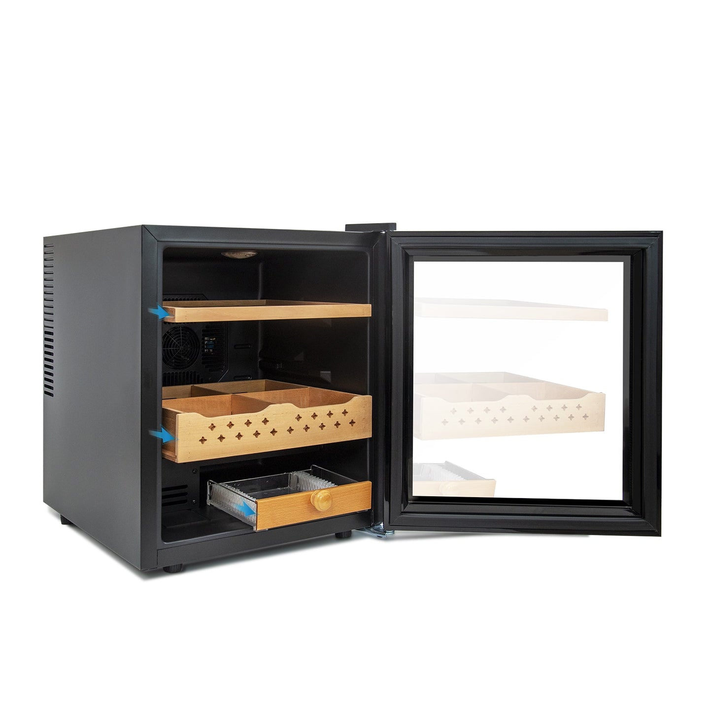 50L Cigar Humidors with 3-IN-1 Cooling, Heating & Humidity Control, 250 Counts Capacity Cigar Humidor Humidifiers with Constant Temperature Controller - Korvel