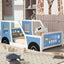 Twin Size Classic Car-Shaped Platform Bed with Wheels - Blue
