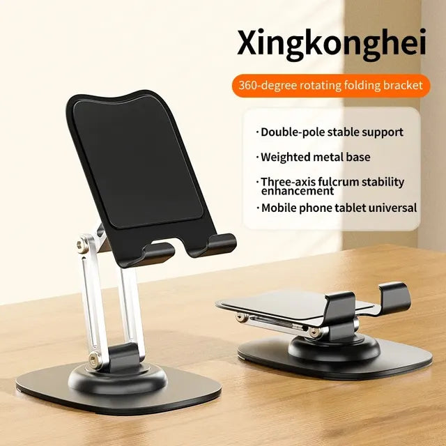 Multi-Function Folding Lift Mobile Phone Stand - 360° Rotating