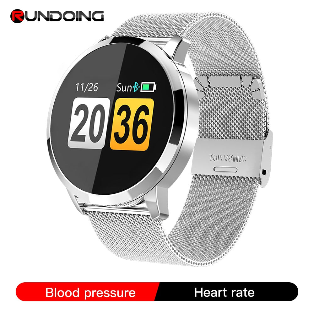 RUNDOING Q8 Smart Watch OLED Color Screen Smartwatch women Fashion Fitness Tracker Heart Rate monitor - Korvel