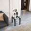 Tempered Transparent Glass End Table 2-Layers Small Table with Storage Living Room Side Table - Korvel