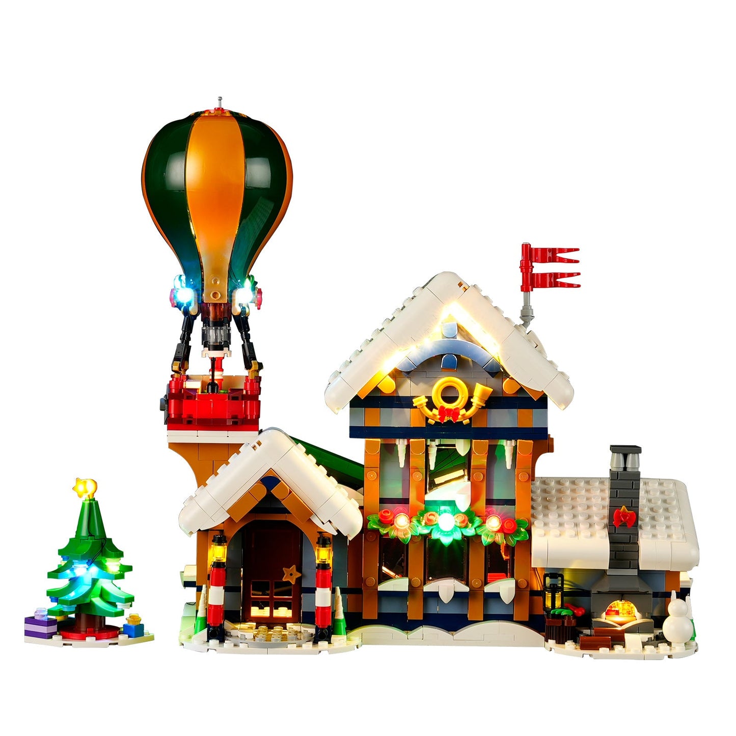 YB brand compatible with LEGO 10339 Santa Claus Post Office building blocks, LED lighting fixtures, winter lighting model ornaments - Korvel