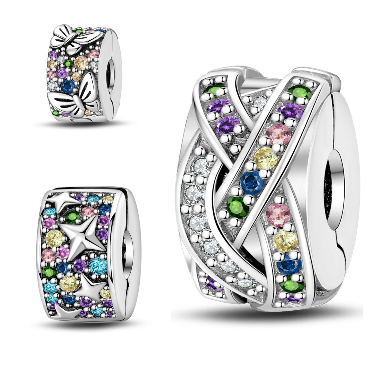 DIY Bead Accessories Safety Colored Stone Butterfly Star Buckle Fixing Clip - Korvel
