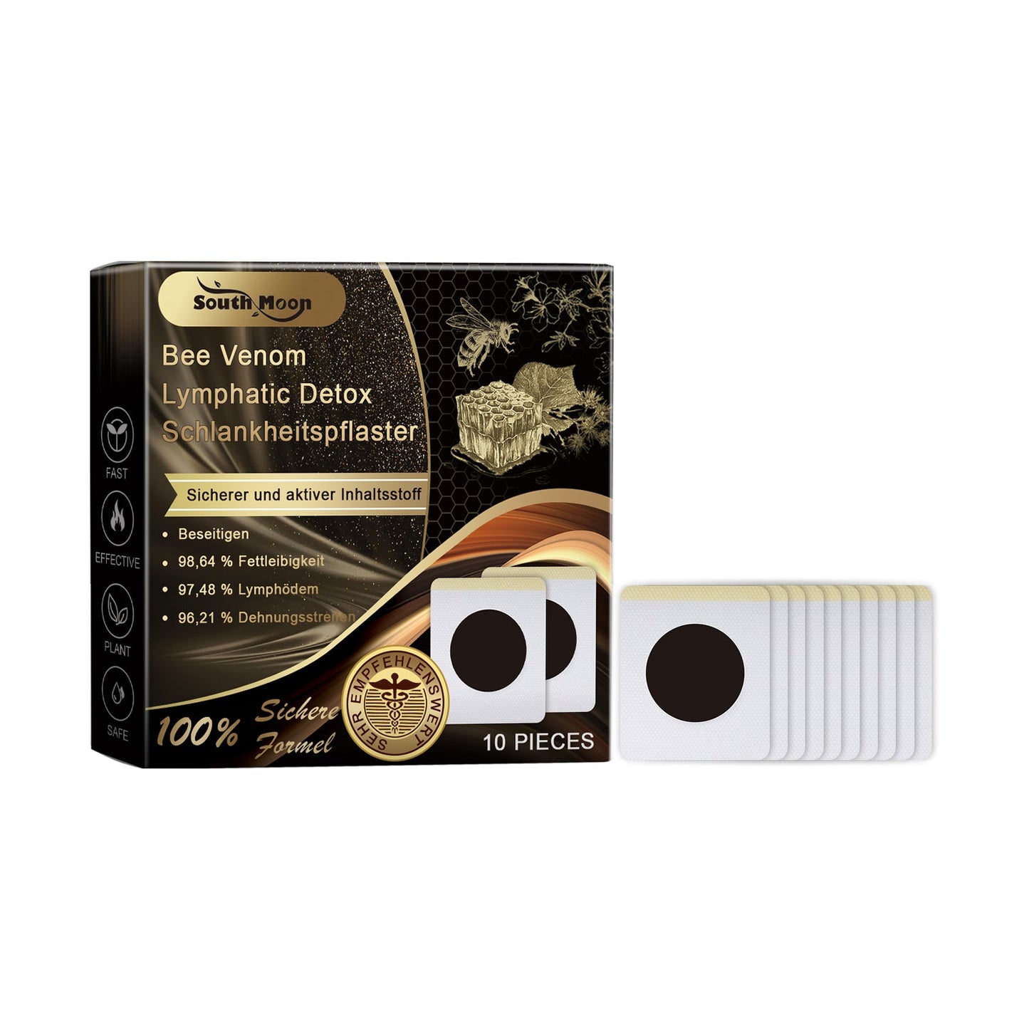 Bee Venom Lymphatic Detox Schlankheitspflaste, Bee Venom Lymphatic Detox Slimming Patch Shaping Slimming Increase Vitality Digestion Health Detumescence Slimming Body Shaping - Korvel