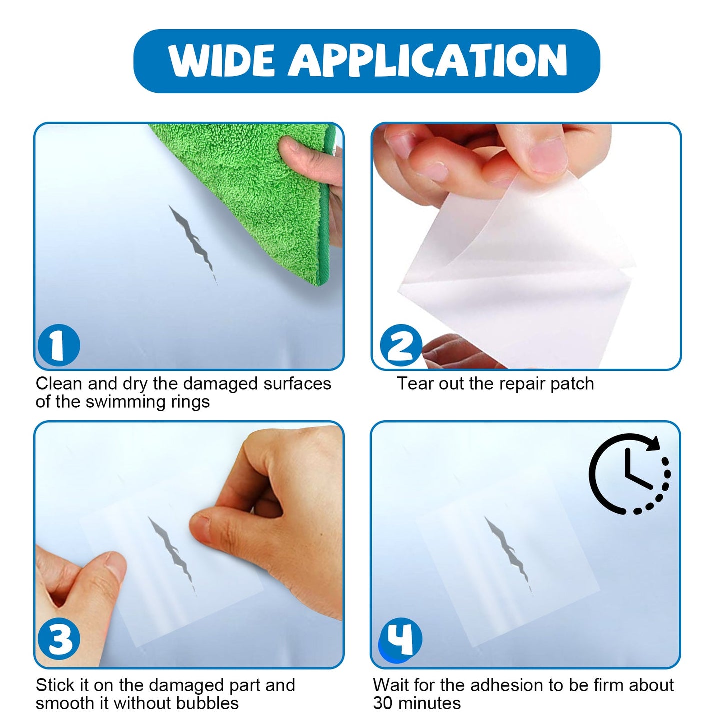 Swim Ring Repair Kit - Self-Adhesive Waterproof Patch