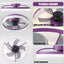 Dimmable LED Ceiling Fan with Modern Design in Purple