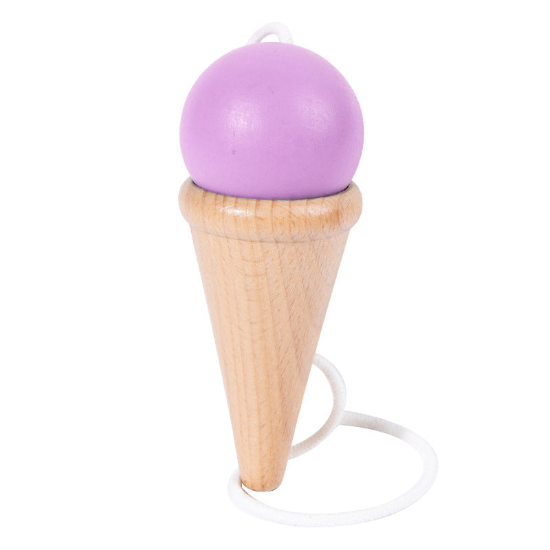 Hand eye coordination traditional toy wooden skill cup sensory integration training throwing and catching ball - Korvel