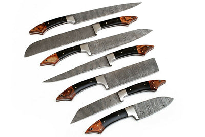 Premium 7-Piece Handmade Damascus Steel Culinary Set - Korvel