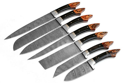 Premium 7-Piece Handmade Damascus Steel Culinary Set - Korvel