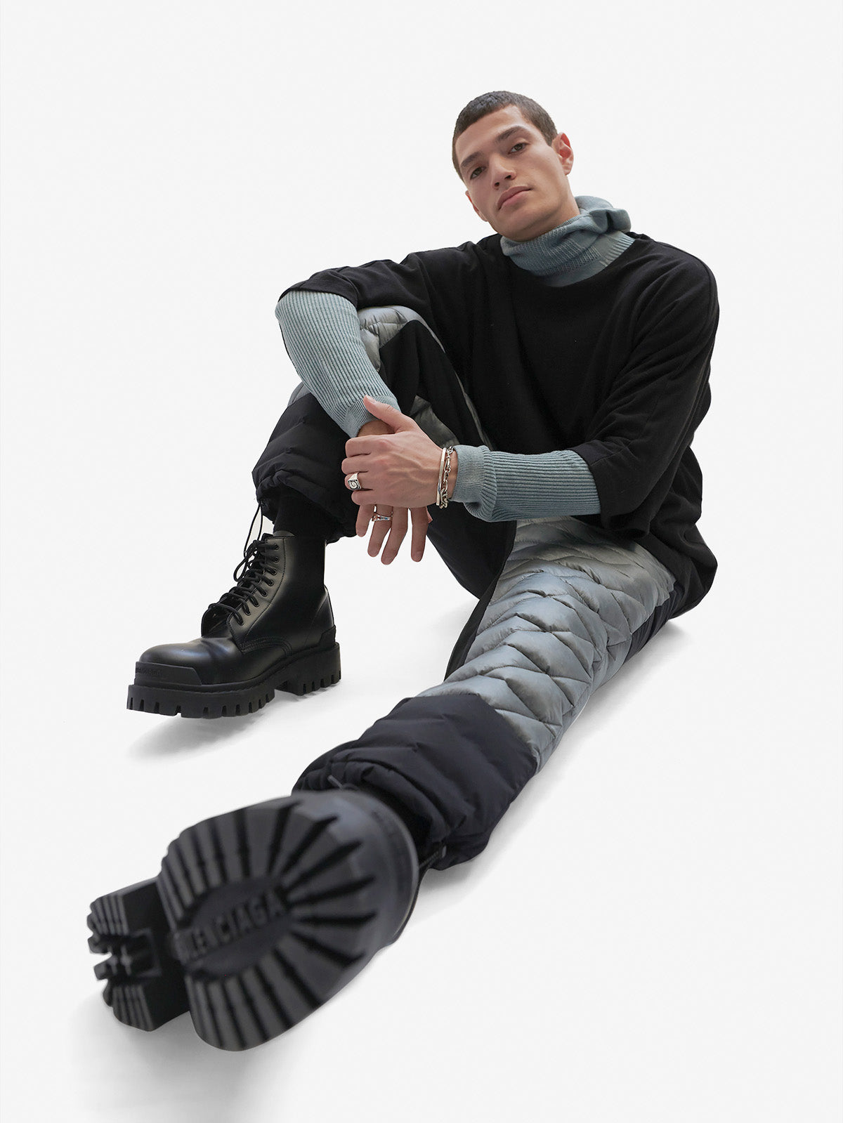 Pantalon de survêtement hybride en duvet - Gris ardoise