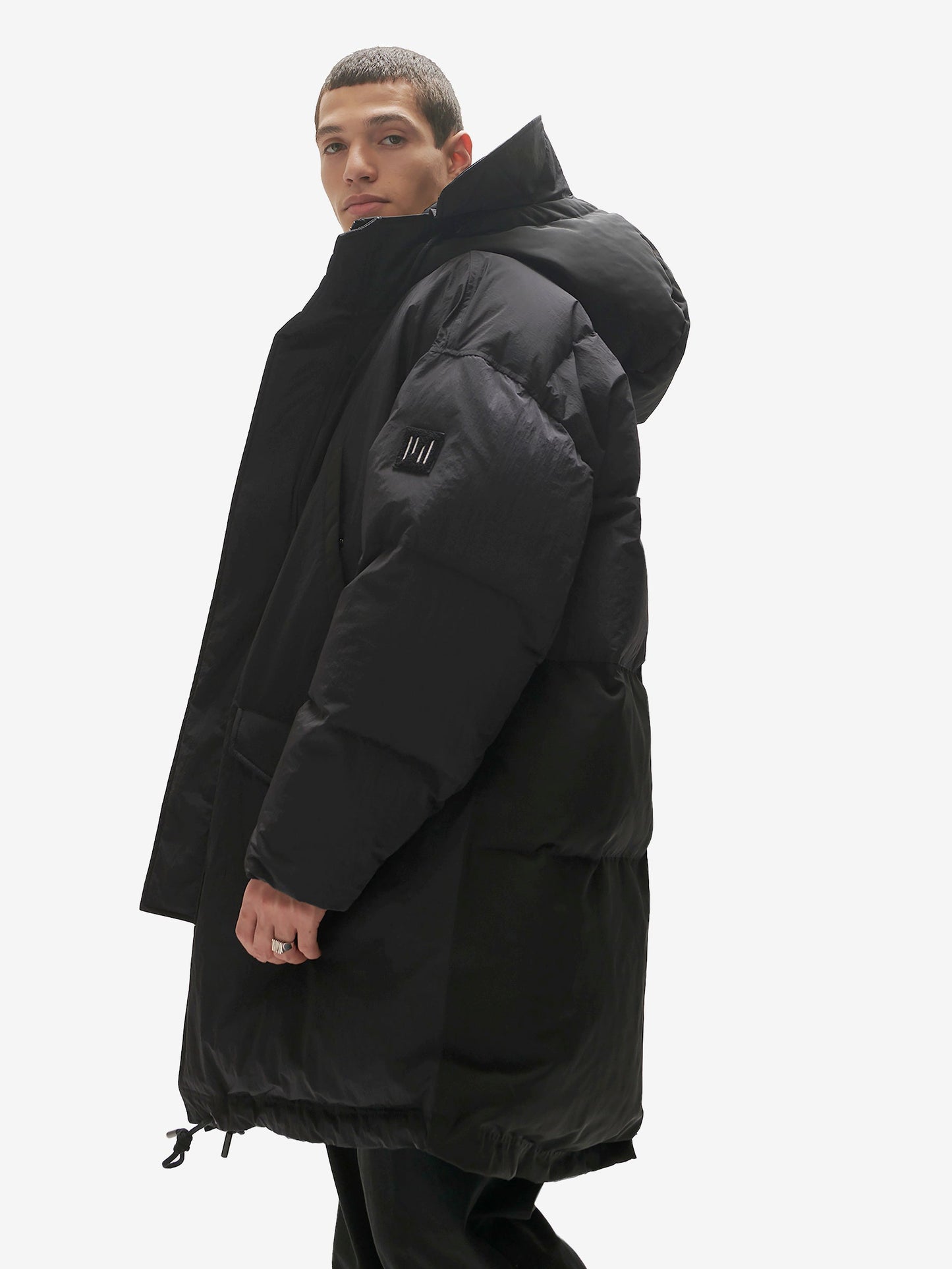 Long Down Puffer Jacket - Black