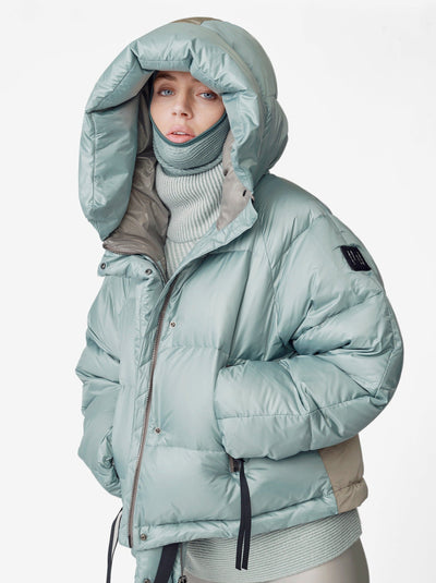 Doudoune courte en duvet - Gris ardoise