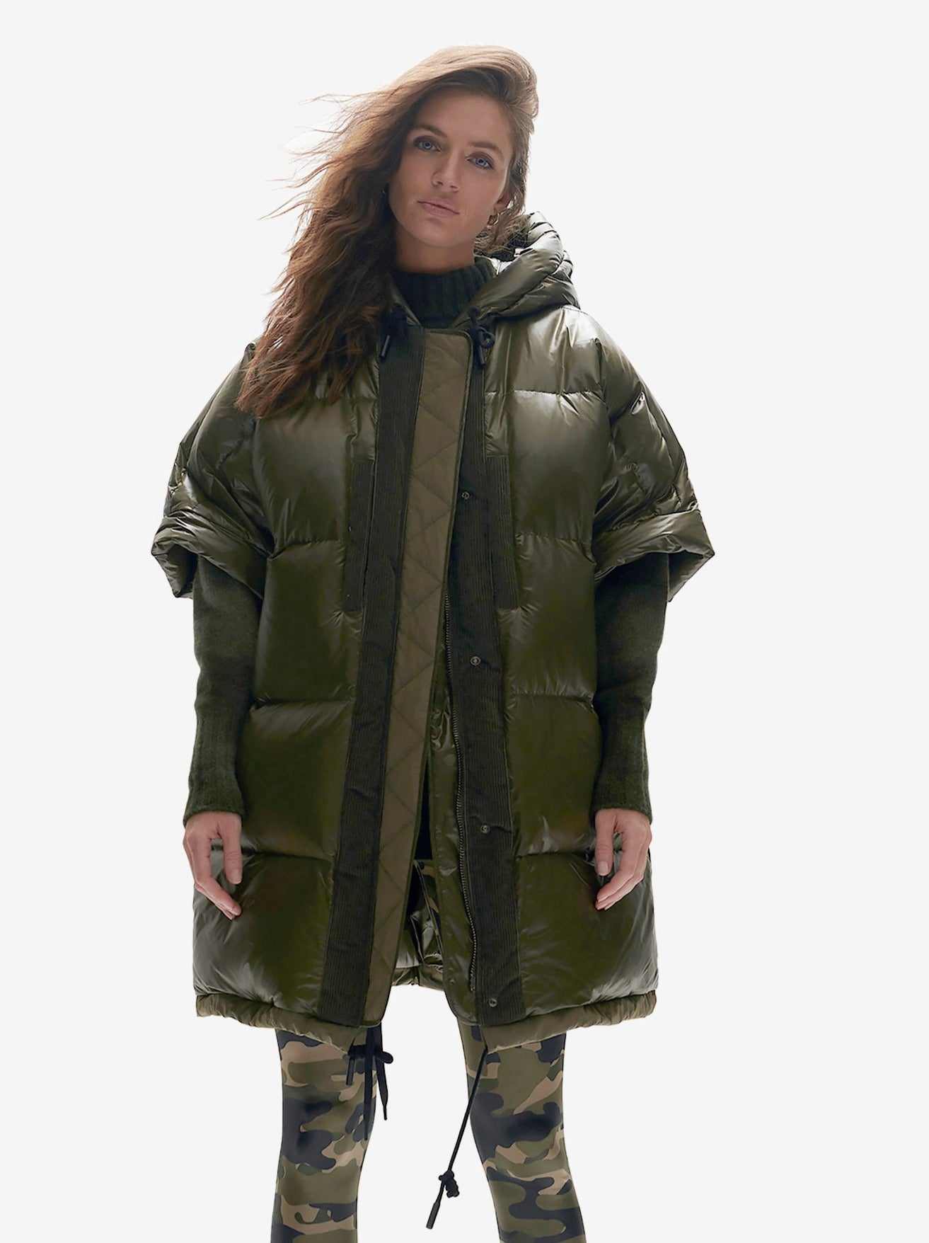 Gilet Long en Duvet - Olive
