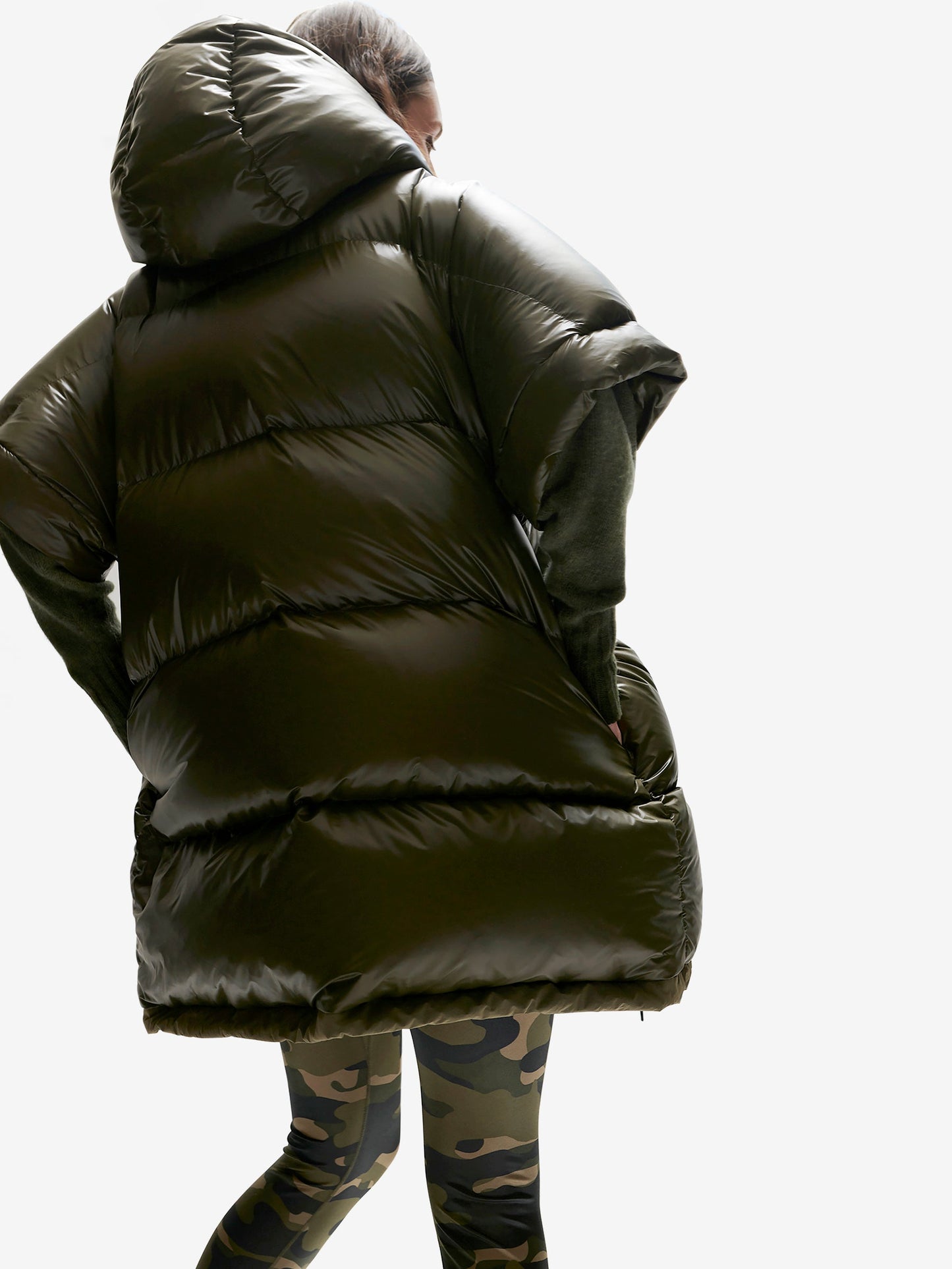 Gilet Long en Duvet - Olive