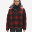 Doudoune réversible en laine à demi-zip - Plaid noir