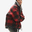 Doudoune réversible en laine à demi-zip - Plaid noir