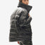 Doudoune réversible en laine à demi-zip - Plaid noir