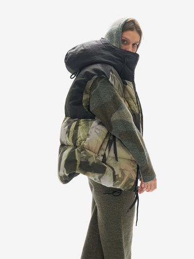 Hooded Down Vest - Rekall Tie