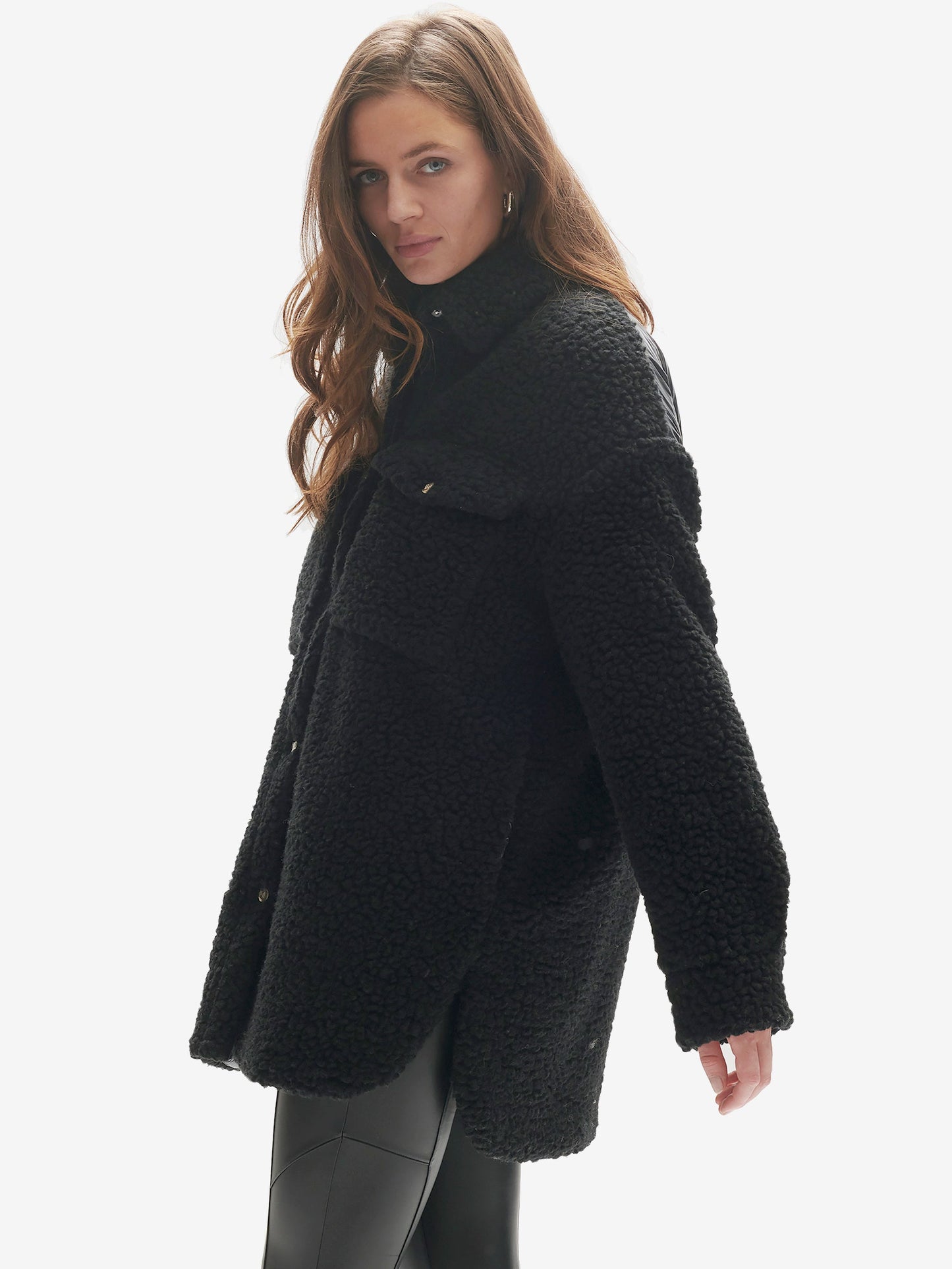 Veste en laine sherpa rembourrée - Noir