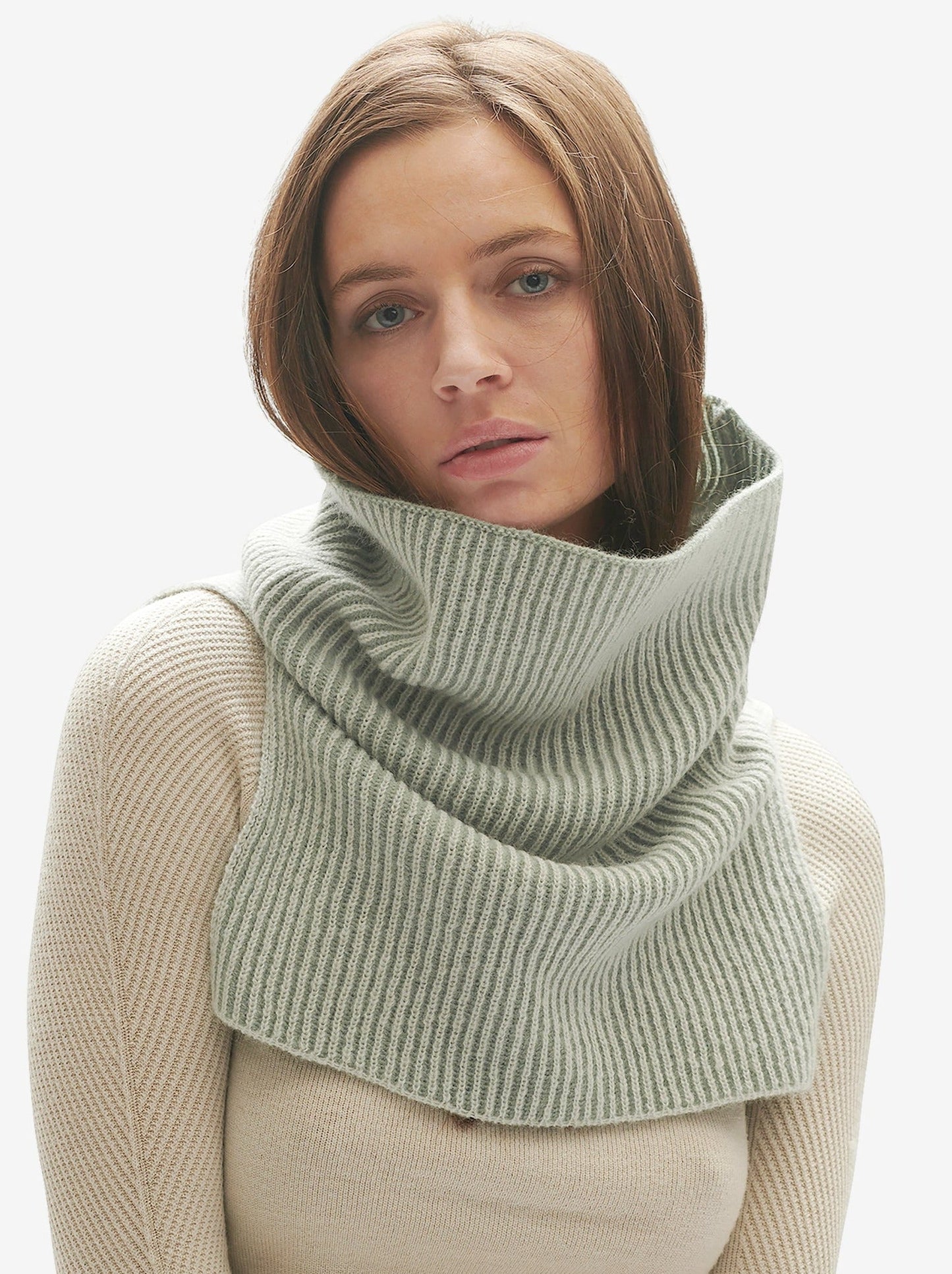 Cache-cou en laine - Gris ardoise
