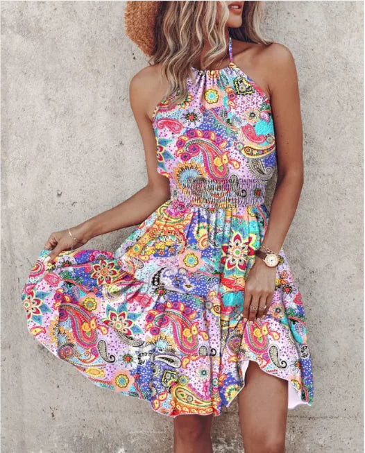 Robe Halter Chic d'Été - Design A-Line Élégant