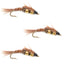 3 Pack Double Bead Pheasant Tail Nymph Fly Fishing Flies Hook Size 14