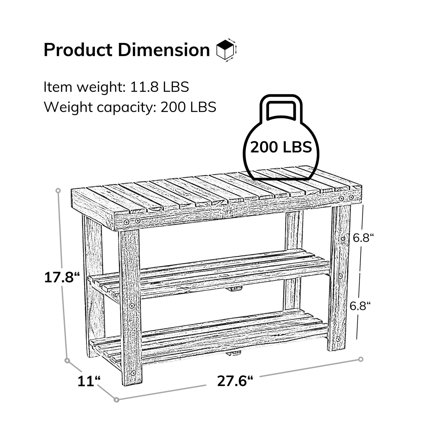 Acacia Wood Shoe Rack Bench Strong Weight Bearing Upto 200 LBS Best Ideas For Entryway Frontdoor Bathroom, Natural Color. - Korvel